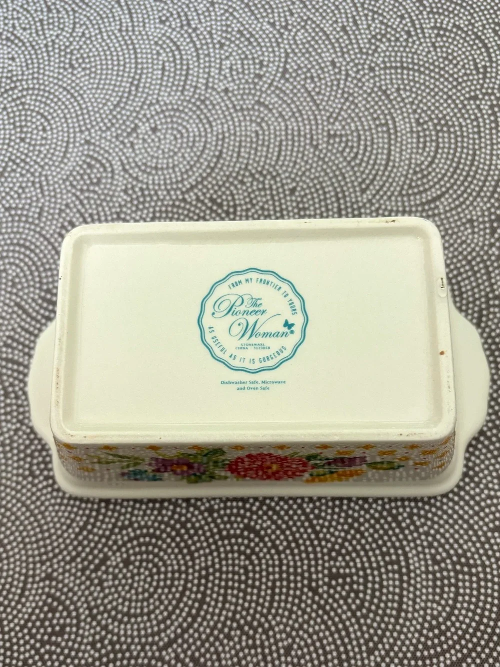 Floral Ceramic Loaf Pan with Colorful Bloom Design